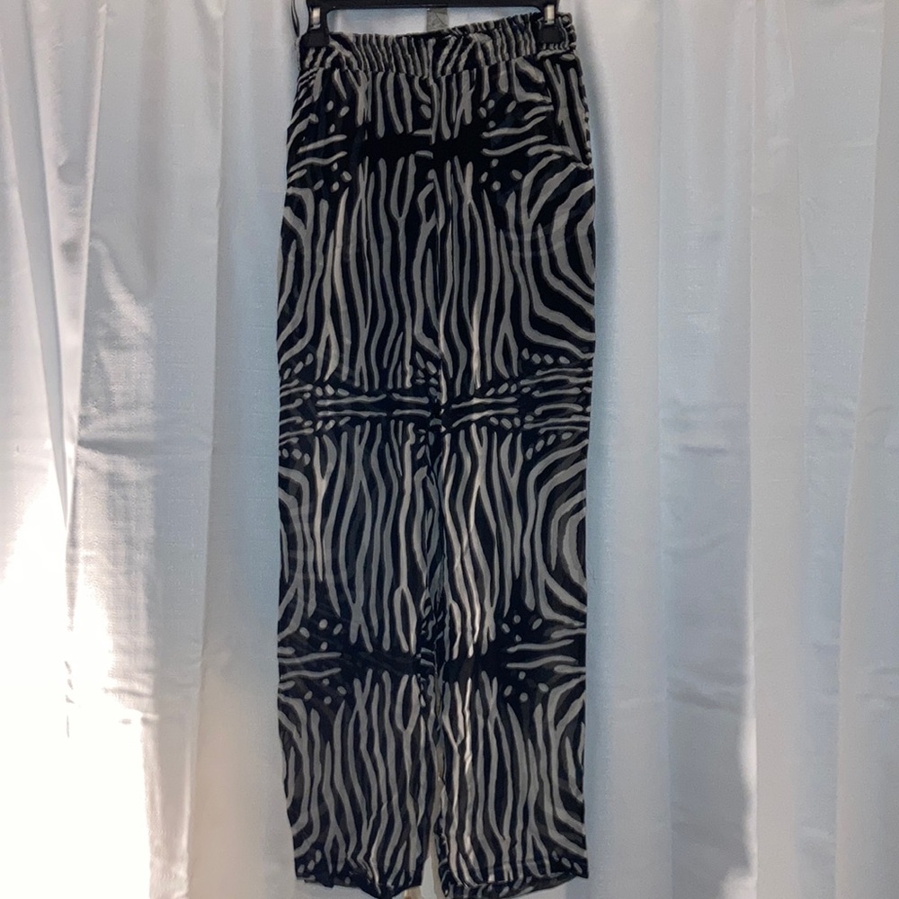 Beautiful Alberto Makali mesh see-through zebra print pants